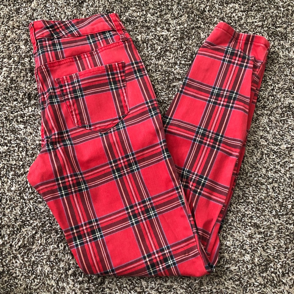 Wild Fable Red/Black/White Plaid Pants